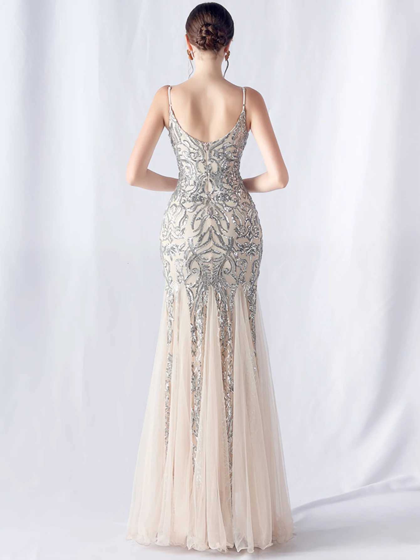 Sexy elegant long wedding evening dresses for women 2025 mesh birthday party dresses woman pink maxi sequin summer dress vestido Z250728