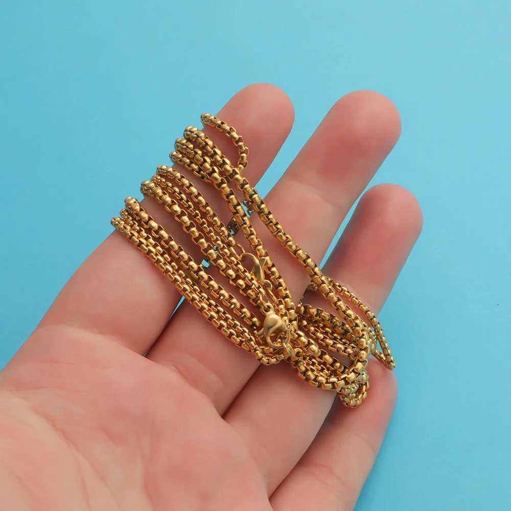 304 Stainless Steel Chain 45cm 50cm 60cm Length 2mm 2.5mm 3mm Square Chain Necklace XJ250708