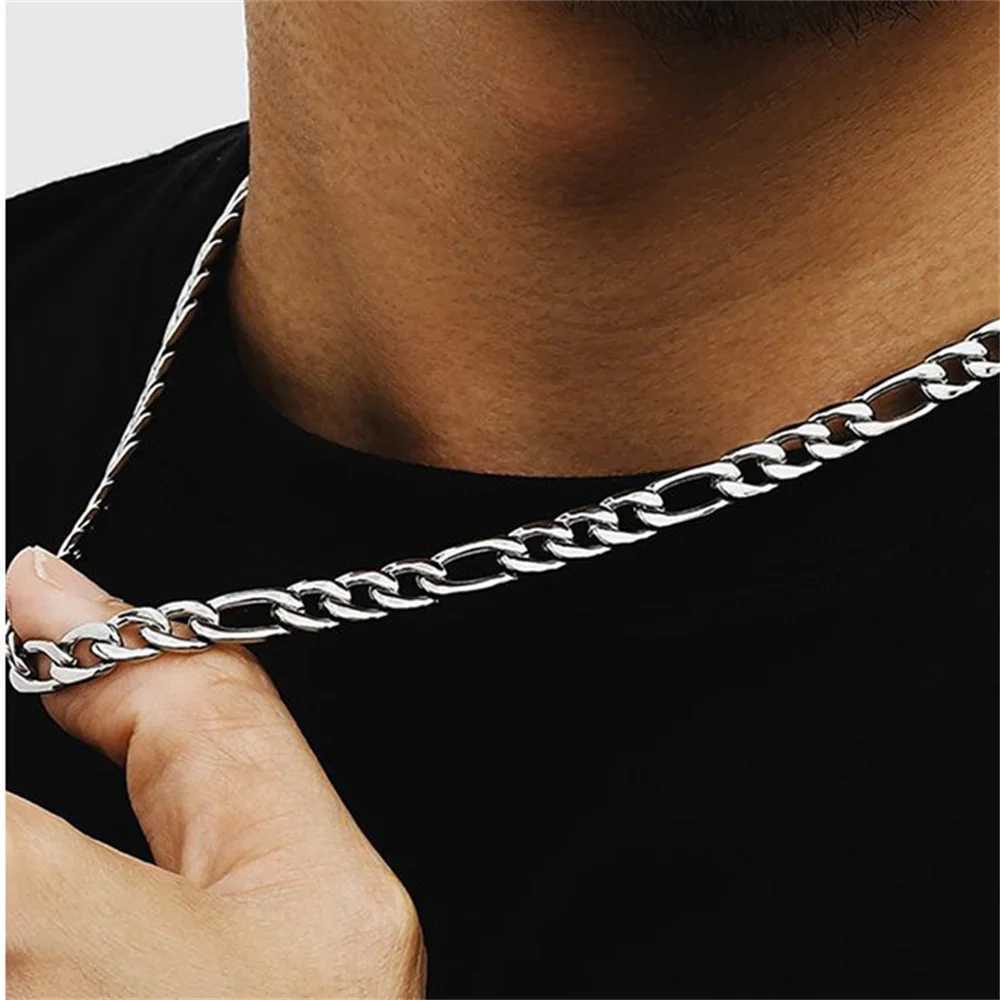 925 Sterling Silver 2/4/6mm 16-30 Inches Men Figaro Chain Necklace Women Punk Basic Chain for Hip Hop Party Jewelry Wholesale XJ250708