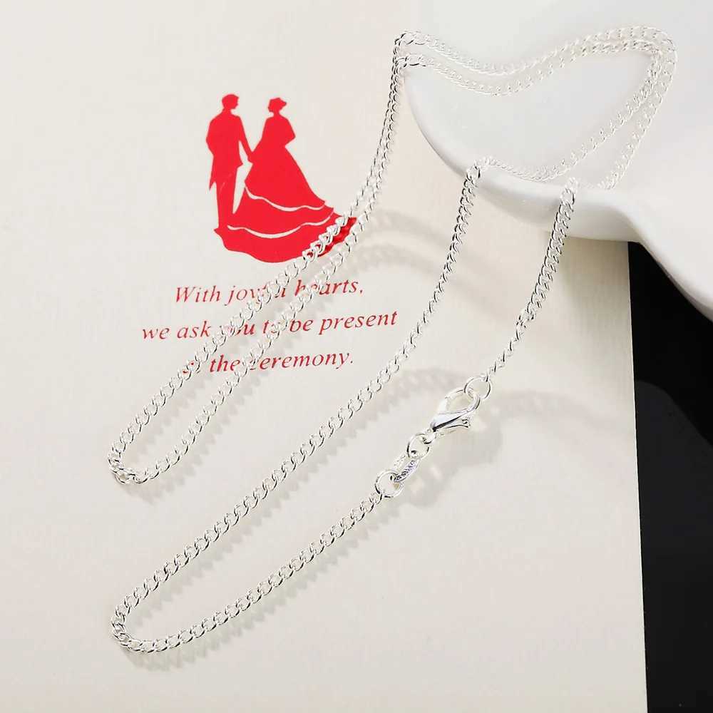40-75cm wholesale 925 Sterling Silver Necklace 2MM Chain Wedding for Women Men High Quality Jewelry Gifts XJ250708