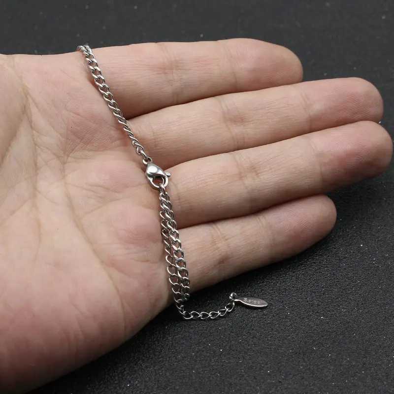 Unisex Stainless Steel Cross Charm Bracelet Men Fashion Simple Chain Bracelets for Women Couple Friendship Cuff Jewelry Gift W250728