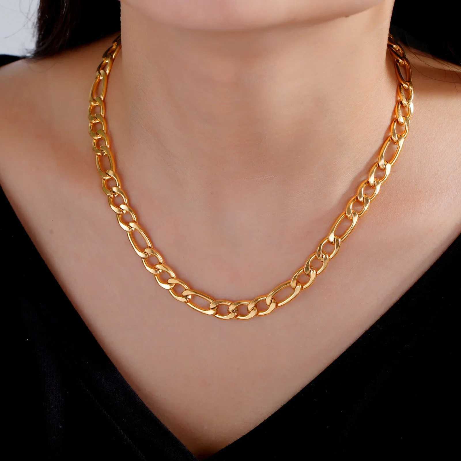 45-60cm Figaro Chain Necklaces for Women Men Stainless Steel Punk Long Necklace Hiphop Jewelry Birthday Couple Gifts New XJ250708