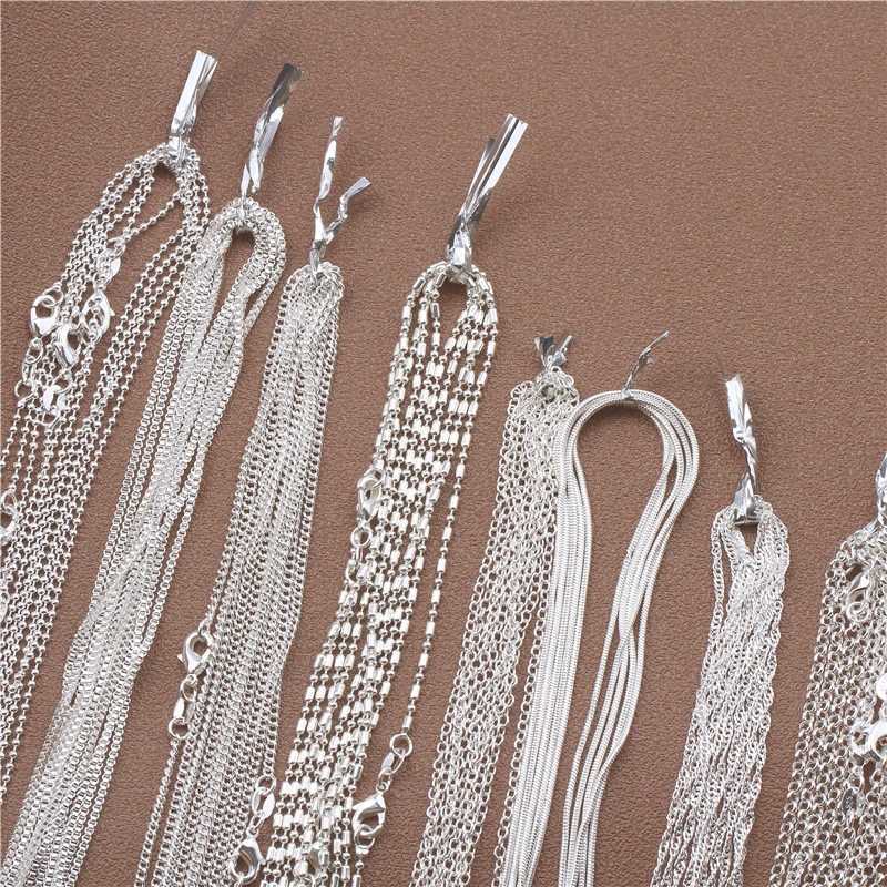 1pcs 925 Sterling Silver 16-30 Inches Rolo Bead Figaro Chain Necklace for Men Women 9 Designs Fashion Jewelry XJ250708