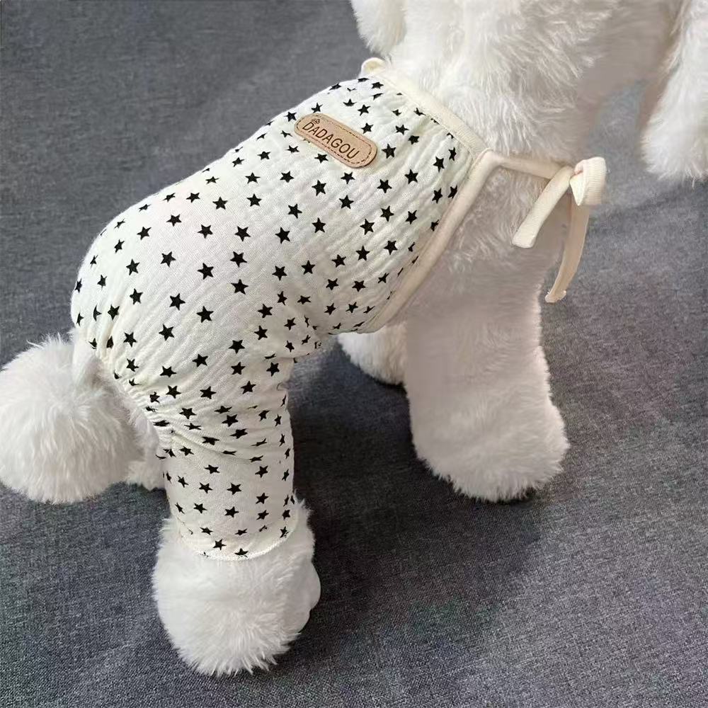 T830 Bandage cotton yarn breathable thin four-legged clothes pet spring and summer Teddy Bichon small dog home pajamas