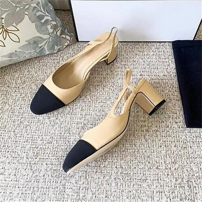 Designer women shoes Ballet Flats shoes Summer sandals Luxury slingback heels High heels shoes Quilted Leather Slip on Ballerina Round Toe Dress Shoes 35-42