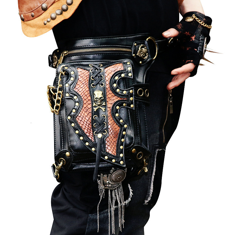 2024 New Fashion Steampunk Motorcycle Single Shoulder Crossbody Women's Waist Bag Men's ddmymoon