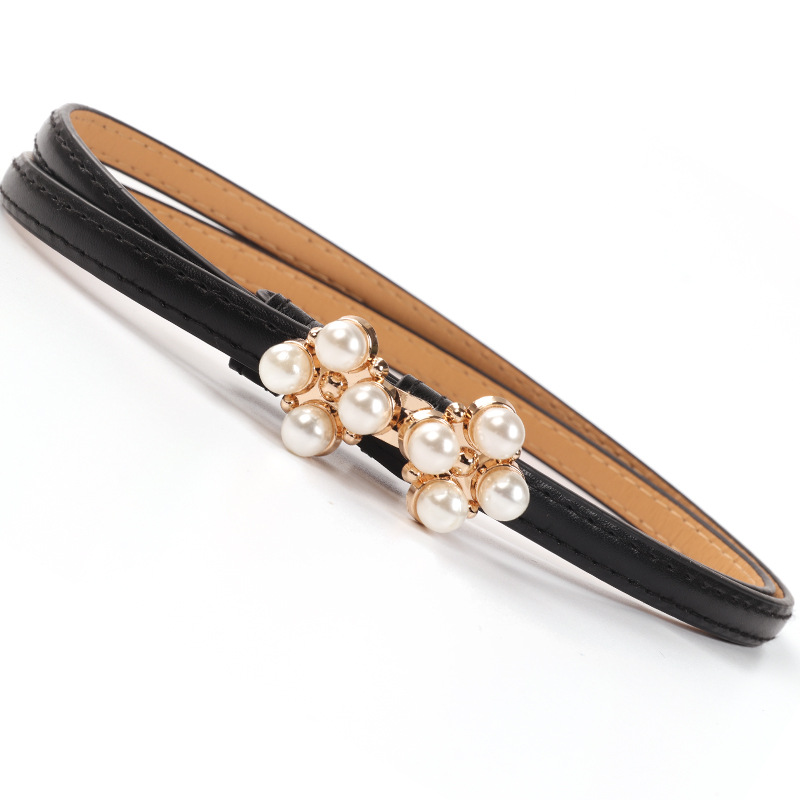 Designer Belt Cowhide Belts Woman Leather Belts Slim Belt Strap Luxury Women's Chain Belt Buckle Fashion Smooth Buckle Belt With Strap