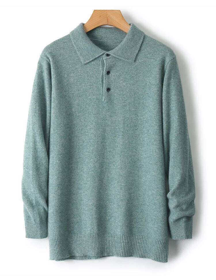 Designer Clothing 2025 LHZSYY 100%Merino Wool Hot Cardigans Men Lapel Pullover Long Sleeve POLO Neck Sweaters Loose Tops Knit Clothing Large Size Shir