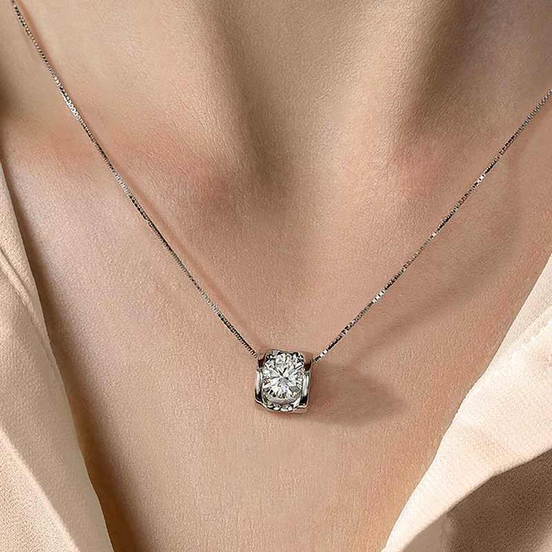 Heart Pendant Necklace for Women Certified Moissanite Diamond 925 Sterling Silver Romantic Wedding Jewelry Z250910