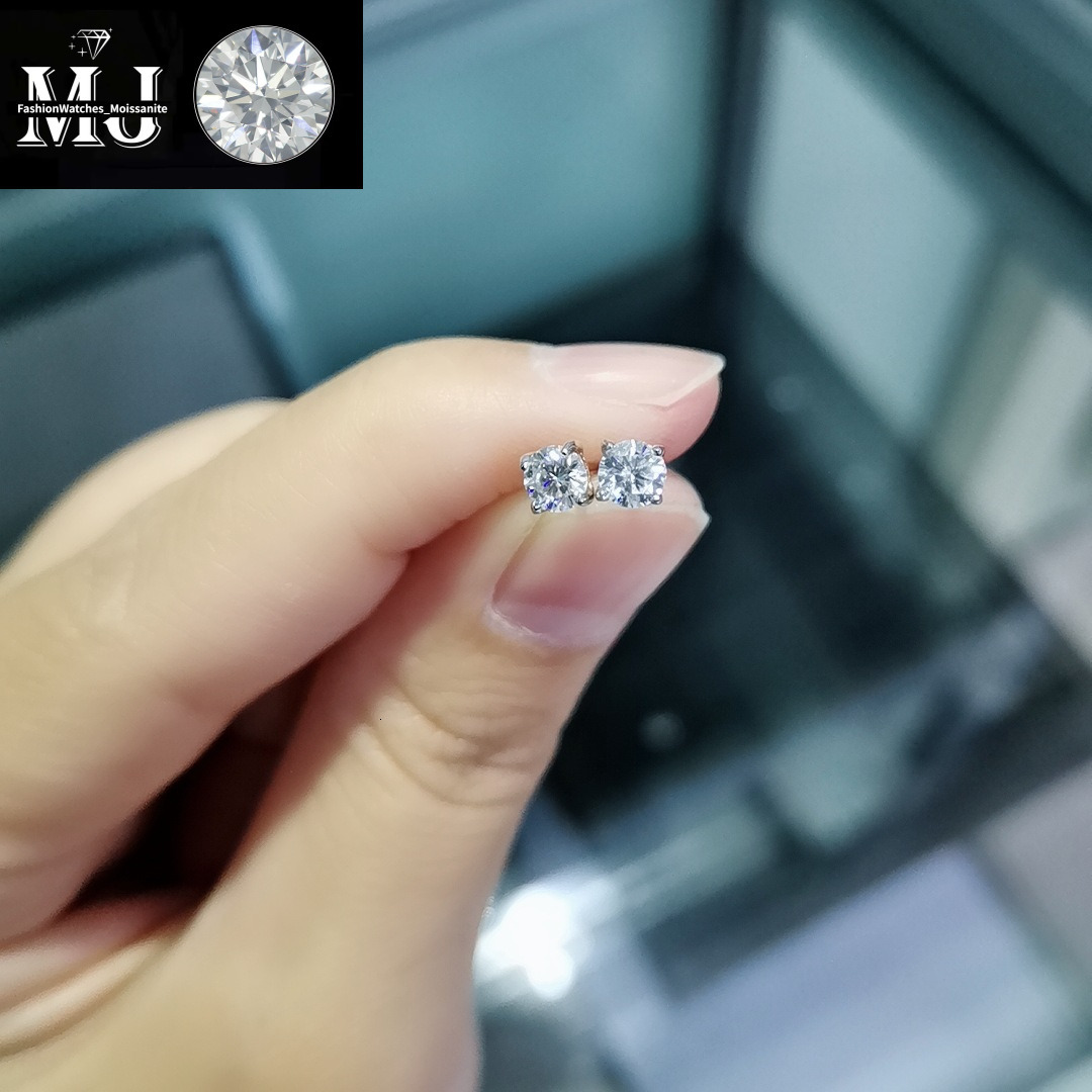 pass dia tester vvs moissanite High-end luxury earrings designer for women sterg sier stud earrings gold plated mens earring hip hop jewelry valentine