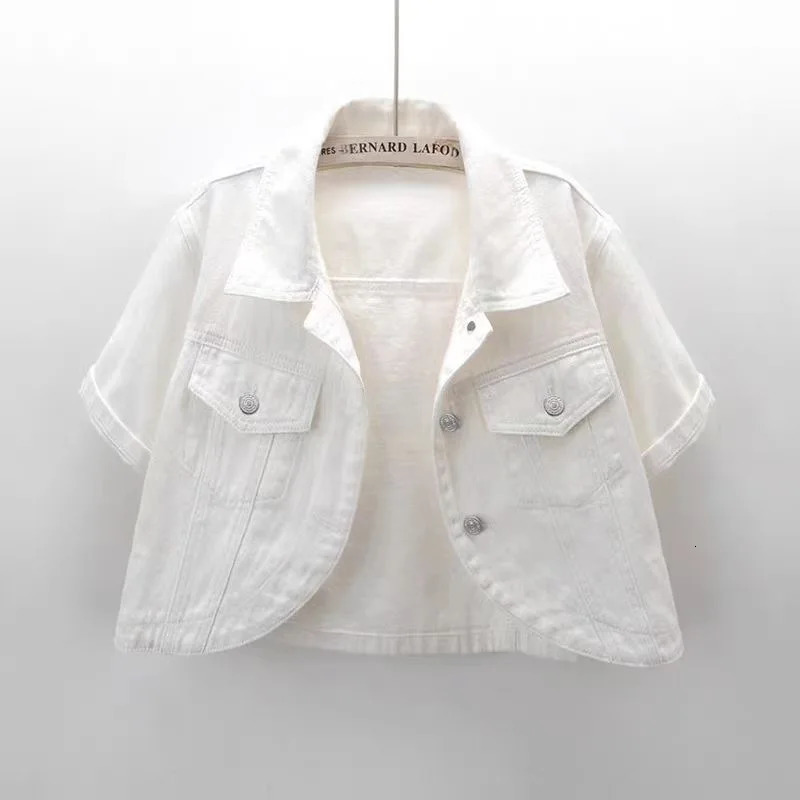 Summer Joker Casual Short-sleeved Denim Jacket 2025 Women Short Blouse Shawl Waistcoat Female Jaqueta Jeans Feminina 250728