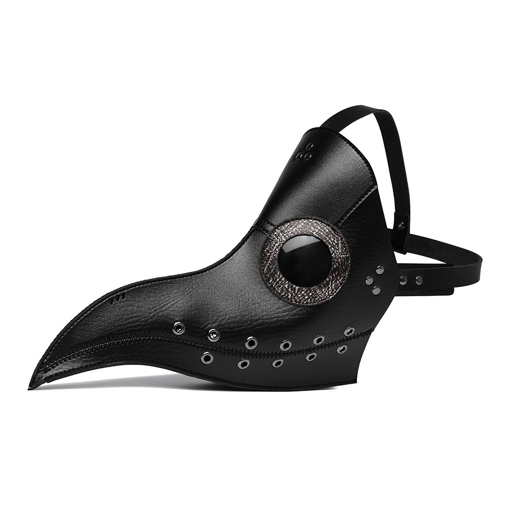 Halloween Punk Masquerade Plague Doctor Mask Novelty Funny Black Headgear Prop ddmymoon