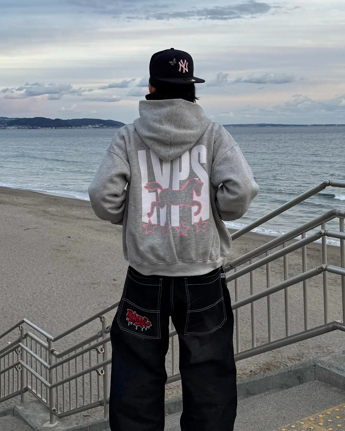 Harajuku Horse Print Oversized Hoodie for Mens and Womens Y2k Retro Zipper Hoodie Gothic Fashion Hip hop Sweatshirt 250728