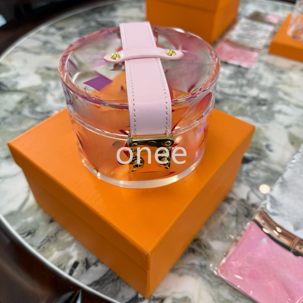 Designer PVC cosmetic bags Box candy box Scott fashion transparent jewelry cases with box dust bag Storage Boxes