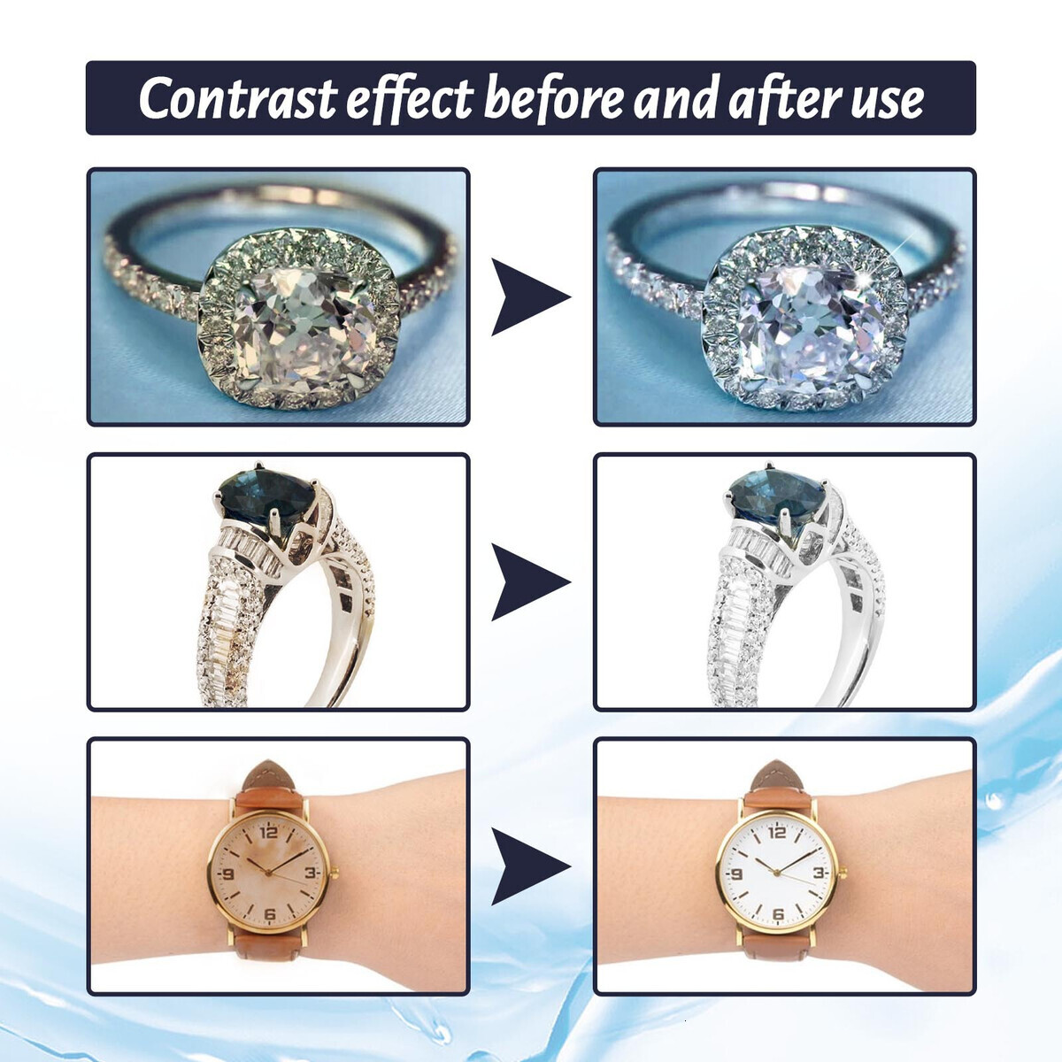 30ml Concentrate Jewelry Cleaner Anti-Tarnish Quick Professional Jewellery Cleaning for Watch Diamonds Silver Gold Jewelry Tools