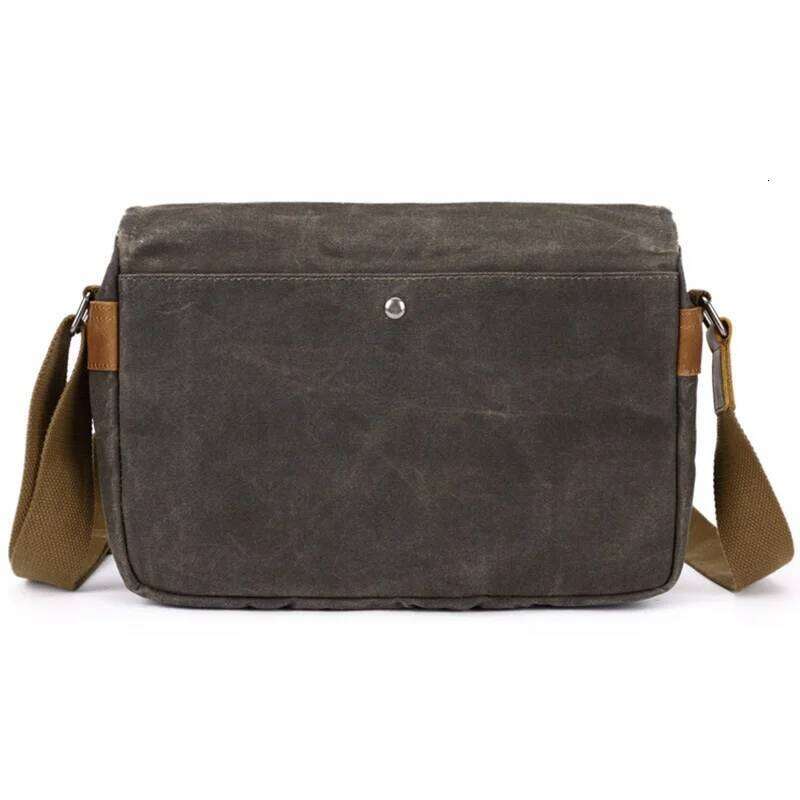 OLOEY Men Vintage Oil Waxed Shoulder Shockproof DSLR Camera Bag Waterproof Canvas messenger casual Crossbody Bags for men