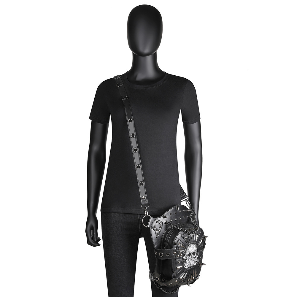 Guangzhou Women Punk Motorcycle Skull Single Shoulder Ladies Crossbody PU Outdoor Waist Bag ddmymoon