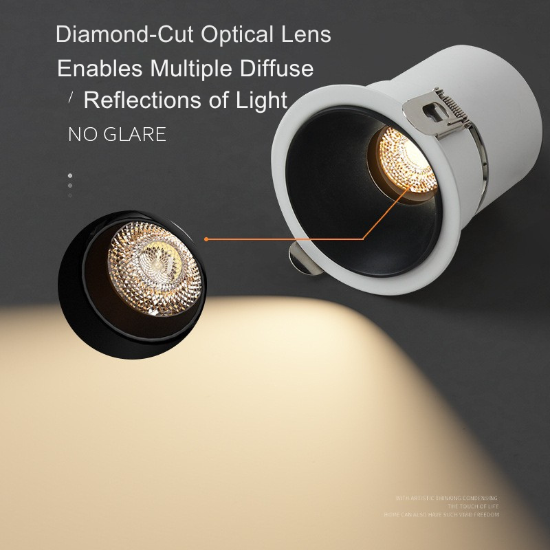 LED Small Hill Spotlight Recessed Narrow Frame Deep Cup Anti-Glare for Home Bedroom Living Room New Product Adjustable Angle Special Offer BTE