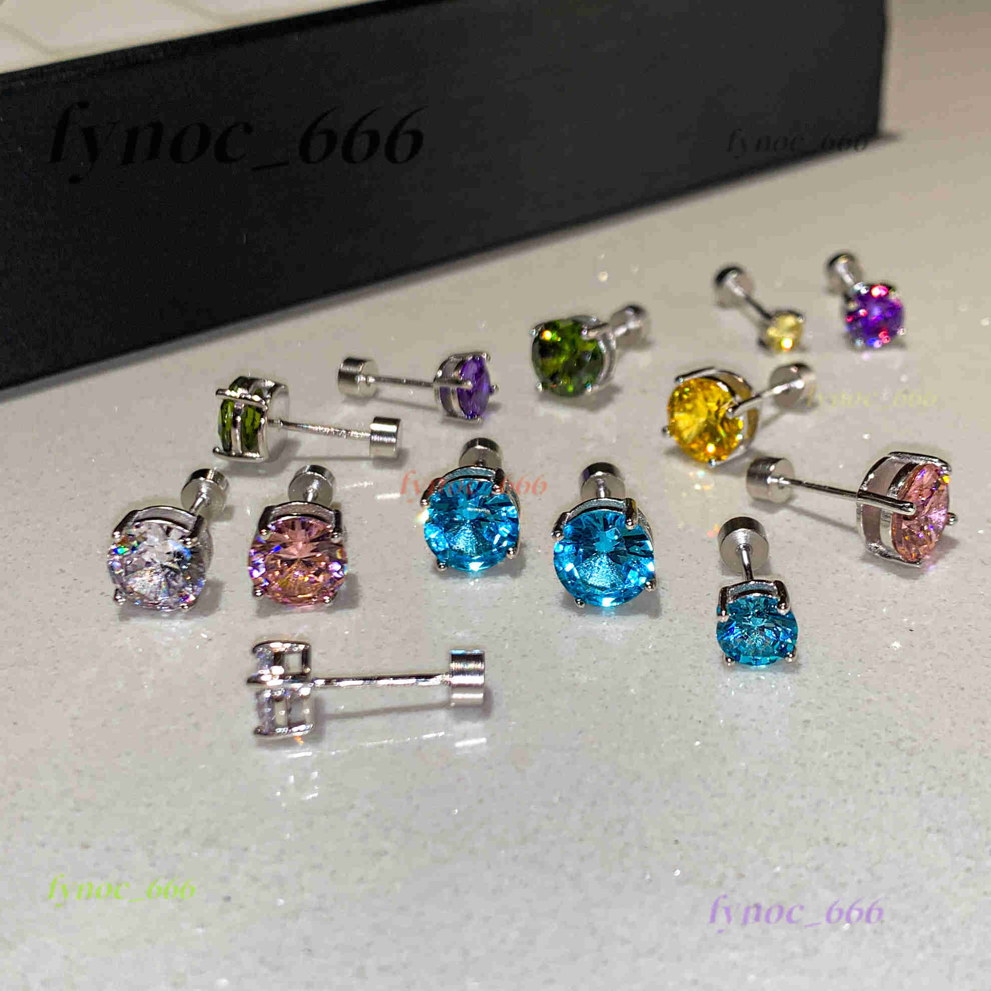 Fashionable and Versatile S999 Sterling Silver Shiny Moissanite Stud Earrings for Women Jewelry Factory Wholesale