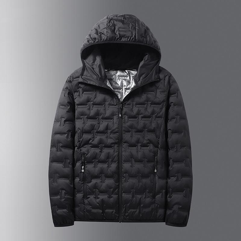 free shippingWinter fashion lightweight down jacket hooded 80 grey duck jacket mens warm jacket