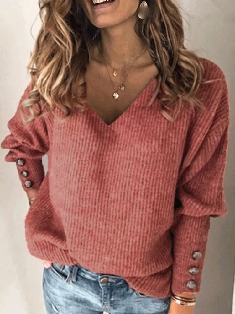 5XL Plus Size Autumn Solid Casual V Neck Sweater Womens Loose Knitwear Basic Versatile Ribbed Soft Elastic Pullovers 250728