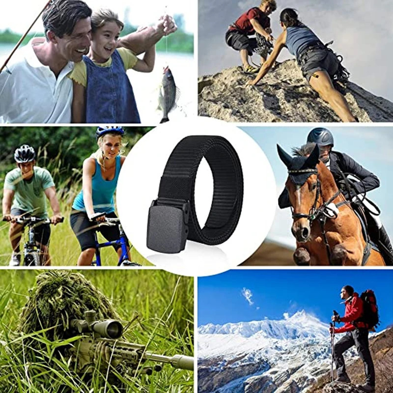 8 Colors Men Female Belts Military Nylon Adjustable Belt Outdoor Travel Tactical Waist with Plastic Buckle for Pants 120cm 250716