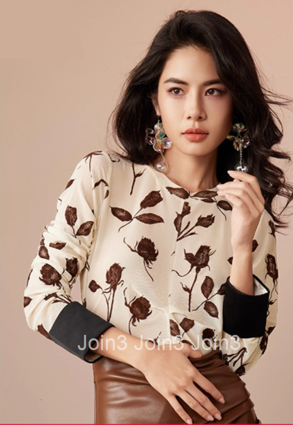 Summer New Womens Round Neck Long Sleeve Flocked Top Mesh Simple Slim Fit T-Shirt Women 2605