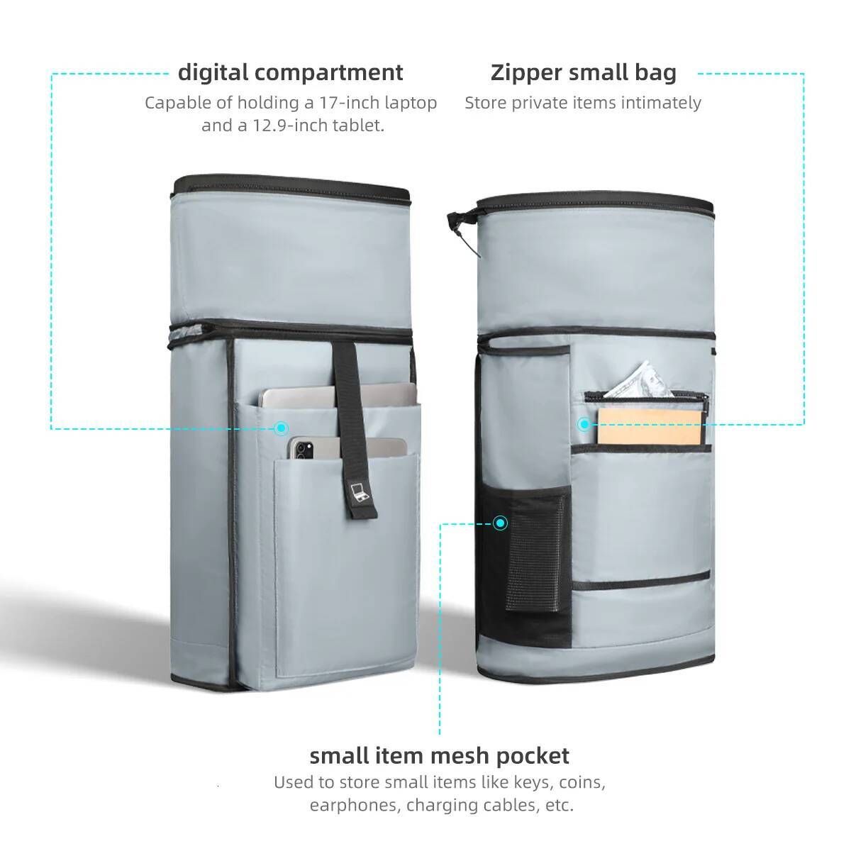 Heroic Knight Roll Top Waterproof Men Big Capacity Business Travel High Quality Oxford Laptop Backpack for 17" high-quality