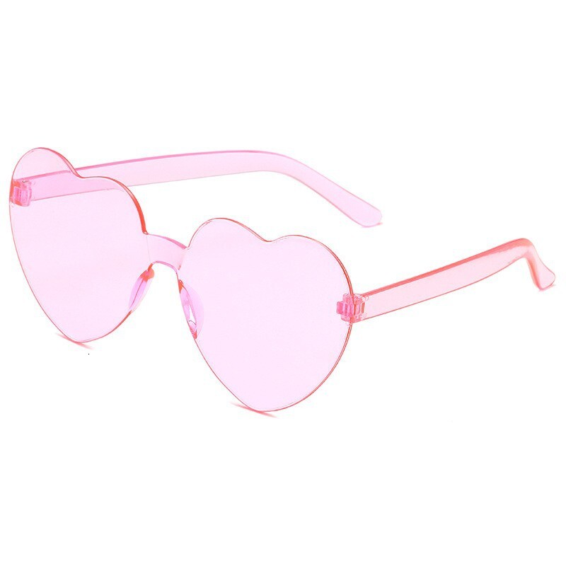 Free Shipping 2025 New Designer Sunglasses Transparent Jelly Color Heart Sunglasses For Women Peach Heart Sunglasses Heart-shaped One-piece Heart Sung