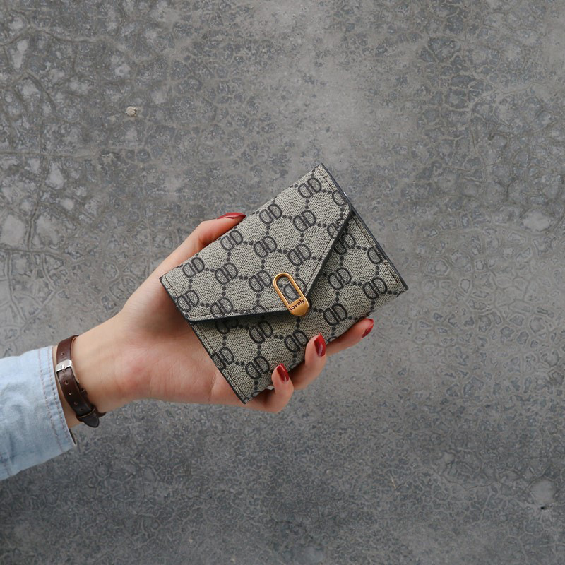 Ins New Simple Short Style 70% off Small Women's Coin Purse Card Holder Leather Wallet Trendy ddmythur