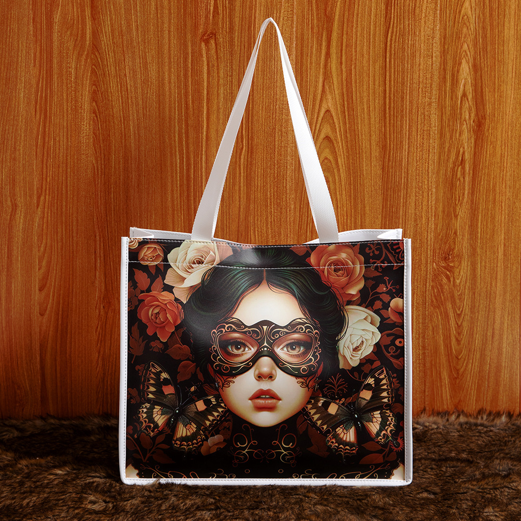 Skull Gothic Underarm PU Leather Printed Large Capacity Casual Commuter Shoulder Bag for Women ddmymoon