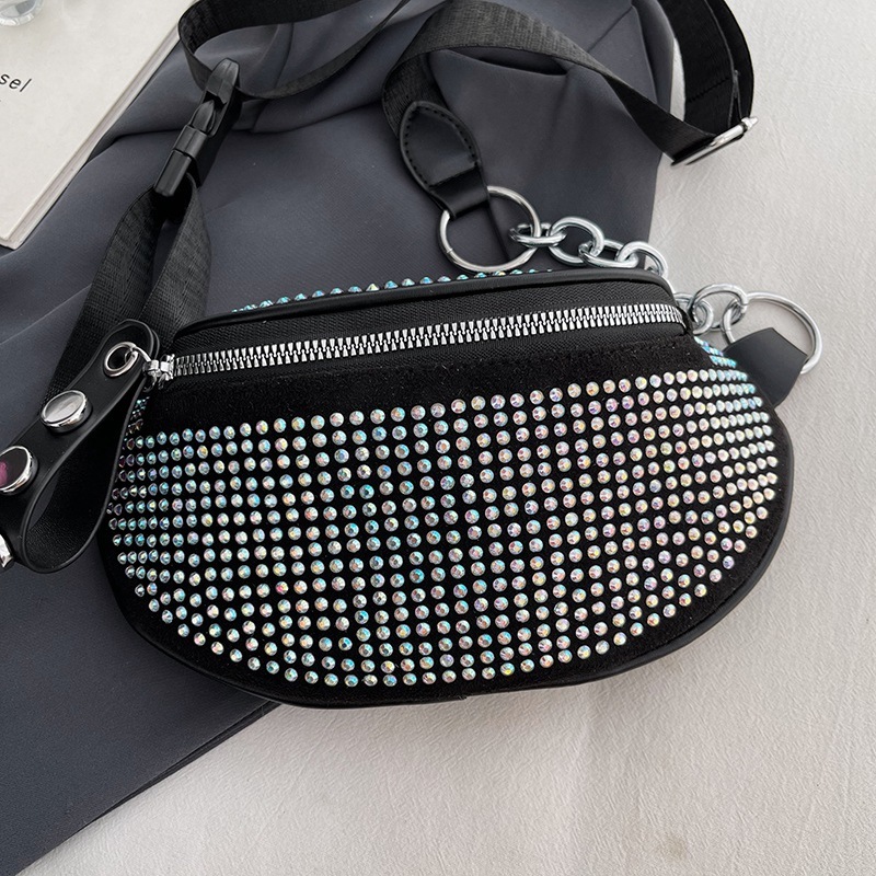 Luxury Brand Designer Bag New Diamond-Studded Chest Bag Hot-Selling Rhinestone Bag Simple Stylish Fashion Waist Bag Women's Single Shoulder Cross
