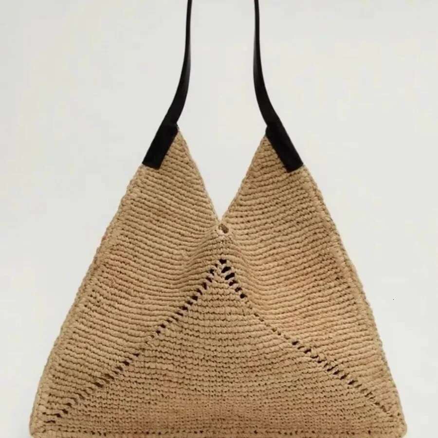 Designer Luxury New Fashion Versatile Straw Tote Triangle Casual Design Shoulder Handbag Bag Tide