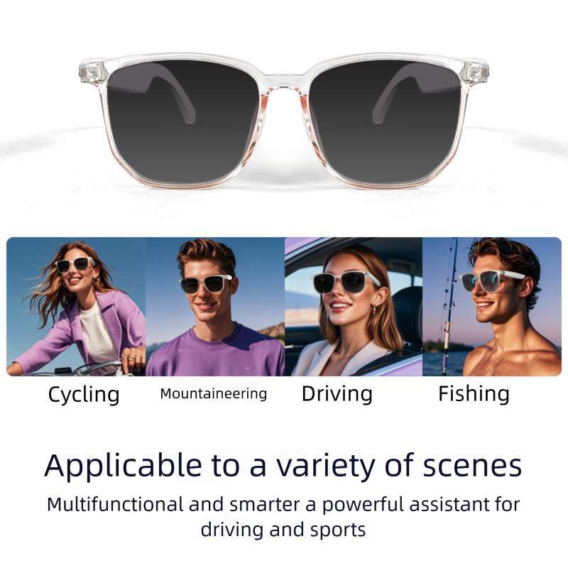 Smart Bluetooth Glasses designer Sunglasses Polarized UV Protection Blue Light Blocking Music Playback Calling Transparent Lens Replaceme