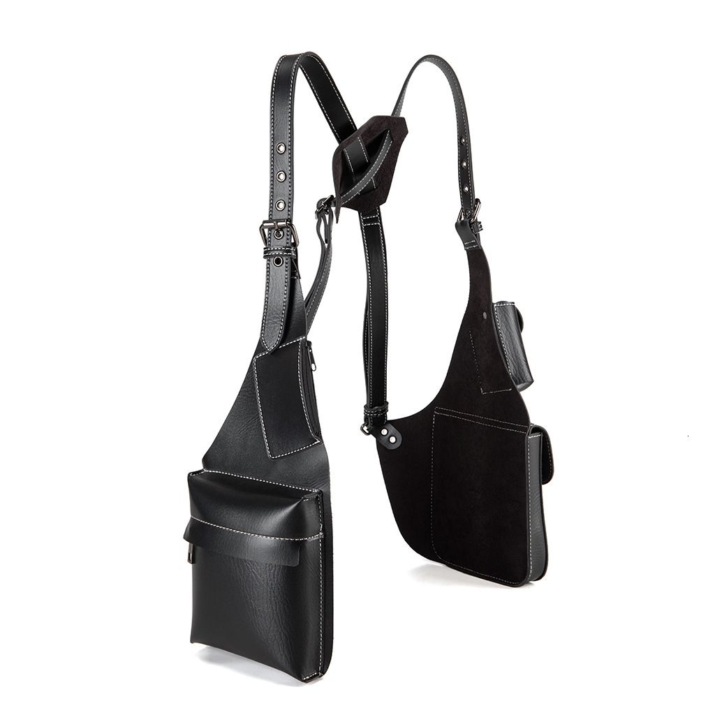 PU Leather Halter Bag New Outdoor Simple Double Shoulder Accessory Stage Performance Cosplay Costume ddmymoon