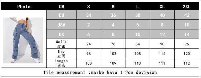 Trendy American Retro Handsome Streetwear Women's Fashion Flip Pocket Denim Cargo Pants High WaistWashed Hiphop Chic Jeans