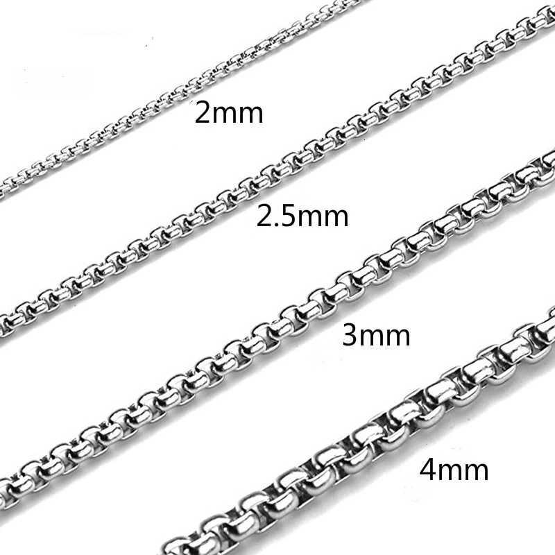 2MM 2.5MM 3MM Box Chains Stainless Steel Necklace DIY Long Necklaces Jewelry for Women Men Statement 45CM-75CM XJ250708