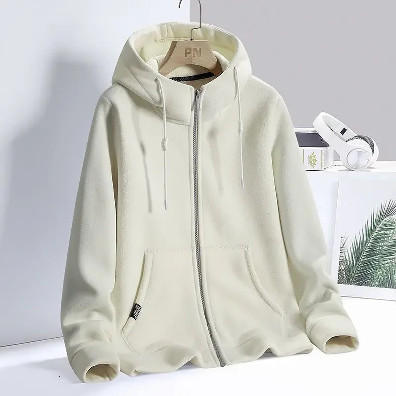 Solid Cashmere Fleece Hoodies Women Sweatshirt Autumn Winter Jacket Breathable Leisure Walk Warm Hooded Zipper Coat 250728