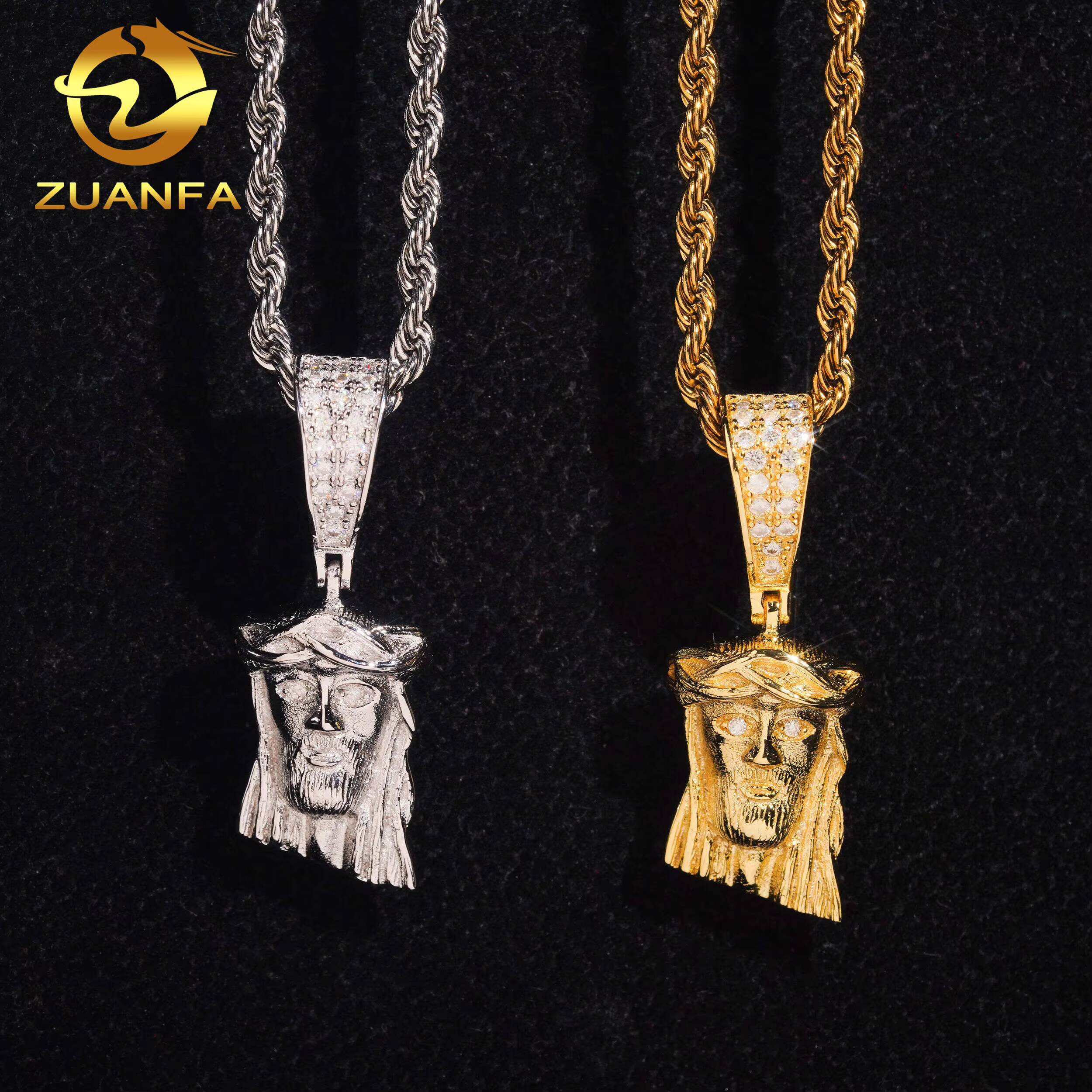 Wholesale Price Jesus Moissanite Pendant Hip Hop Iced Out Design 925 Sterling Silver Gold Plated Moissanite Pass Diamond Tester