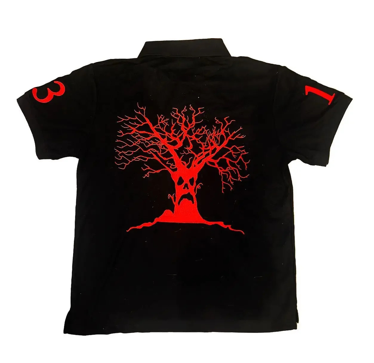 Hip Hop Short Sleeve Shirt Y2k Men Casual Embroidery Cotton Top Baseball Haunted Mound Polo Shirt America Retro Street Clothing 250728