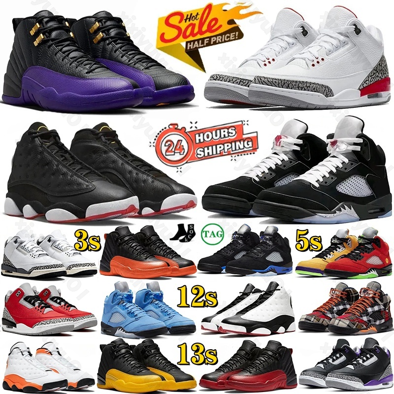 Designer shoes 3s 5s 12s 13s men women basketball shoes 5 sneakers Black Metallic Flu Game Lucky Shorts Royal Blue University Cool Grey White Cement outdoors trainers