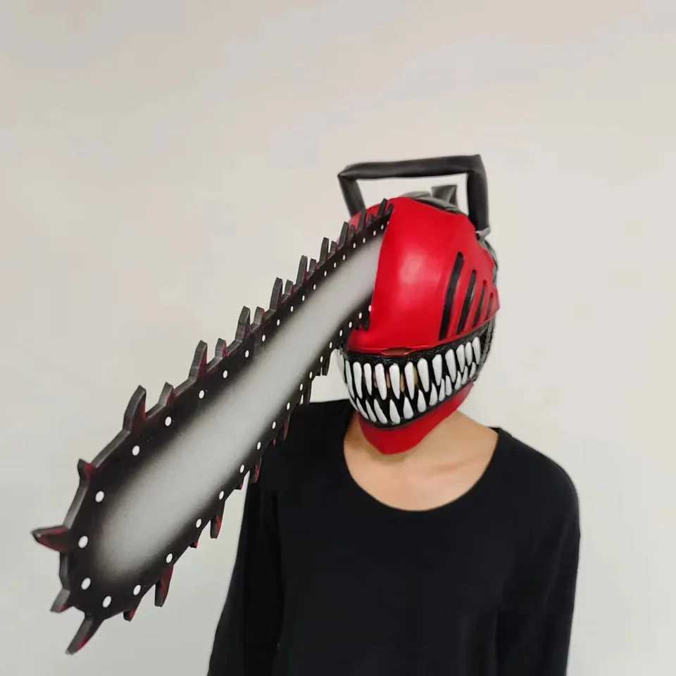 Anime Chainsaw Man Mask Cosplay Denji Pochita Chainsawman Mask Role Saw Latex Helmet Halloween Party Game Props AccessoriesXJ250728