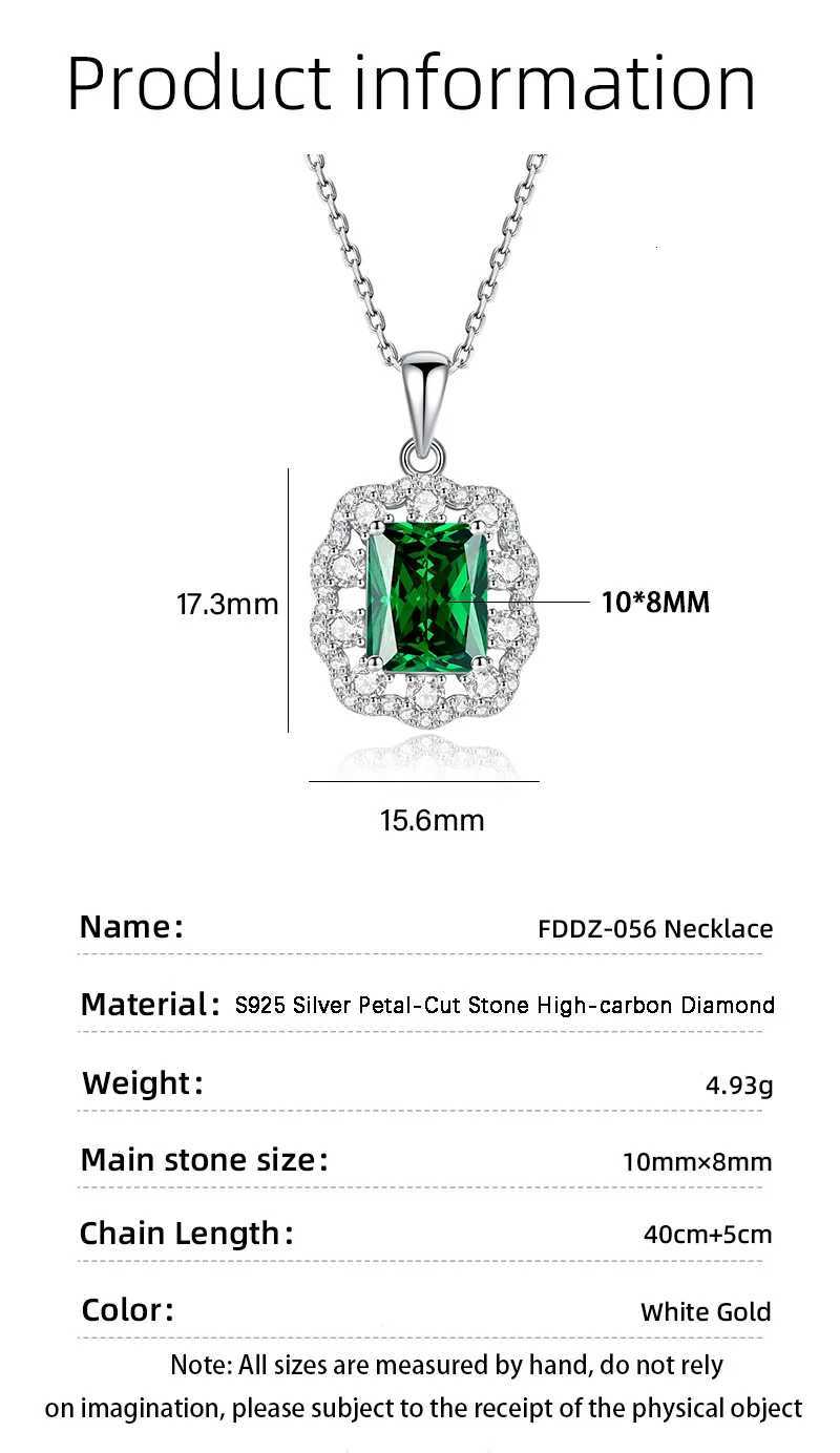 925 Sterling Silver Princess Cut Pendant Necklace for Women Square Bag Style Fashion Jewelry Z250910