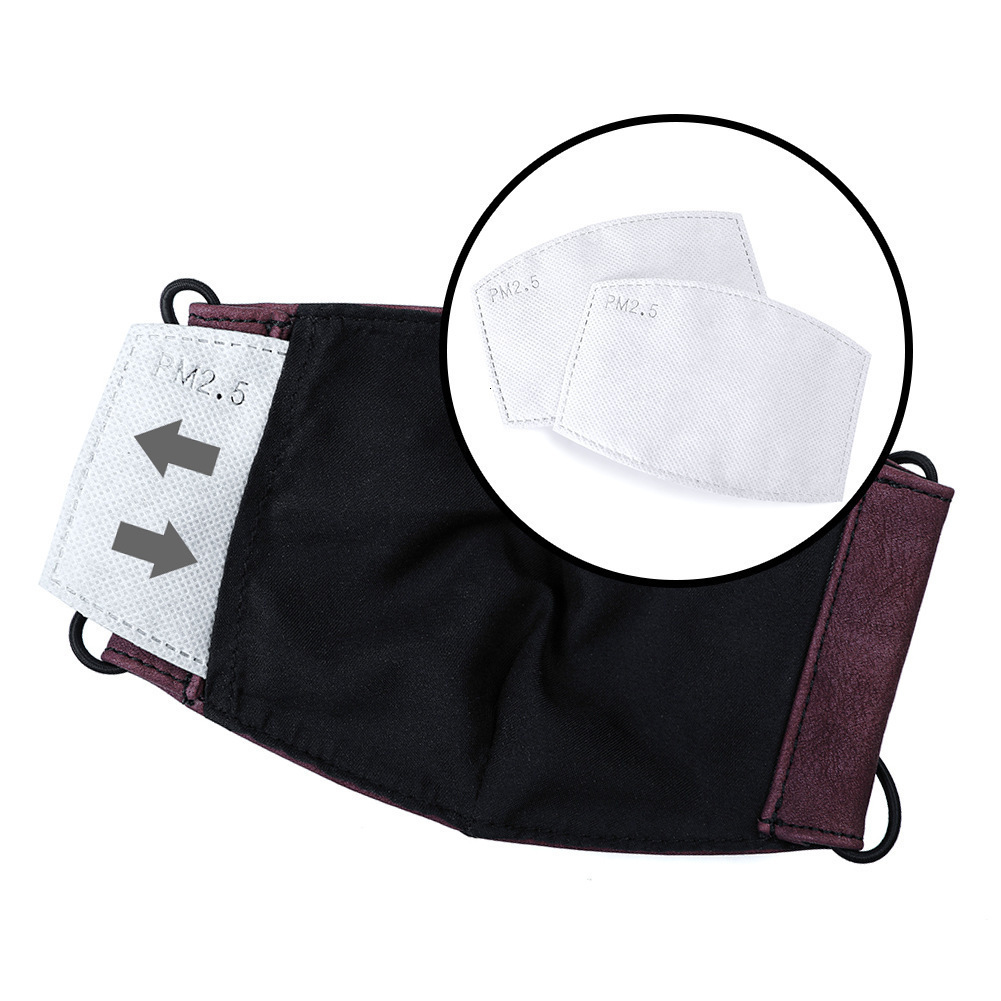 Halloween Punk PU Leather Anti-Haze with Filter Chip Dustproof PM2.5 Face Mask Lightweight ddmymoon