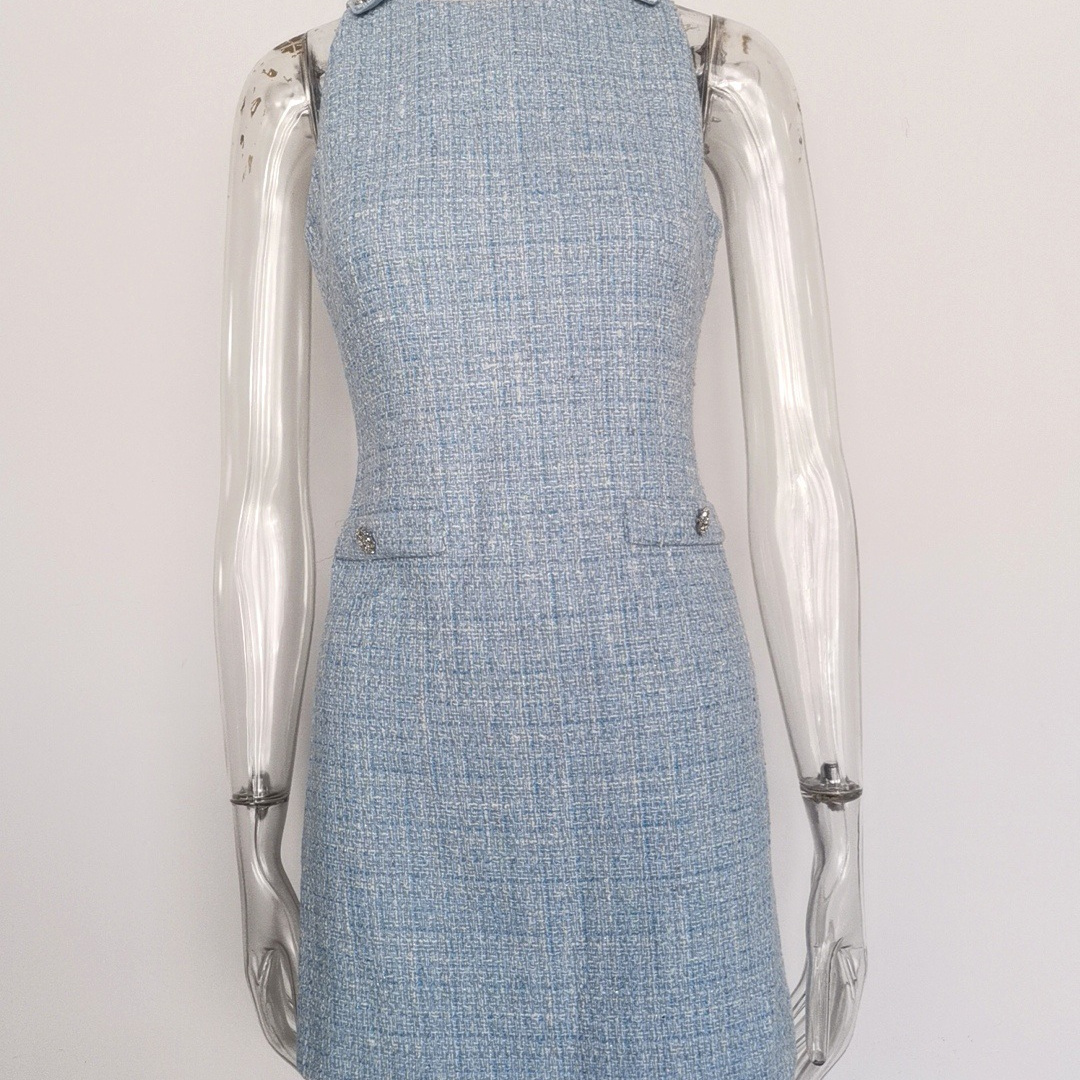 new Free shipping designer dress for women Fashionable dress with waist cinching and slimming effect washed mid length skirt