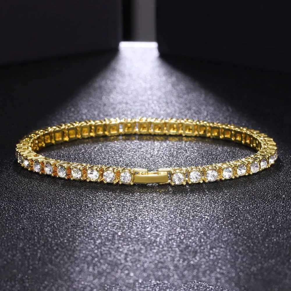 4mm Wide Tennis Link Chain Full Rhinestone 8/18/20/24 Length Bracelet Necklace Shiny Fashion Trendy Jewelry for Men and Women Hip Hop XJ250708