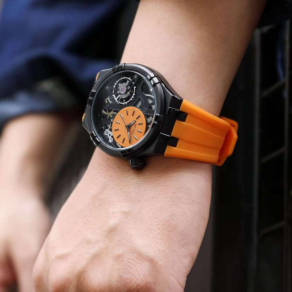 DHgargets MEGIR 8111 Dopamine Watch - 45mm Silicone Strap, Luminous, Waterproof 30M, Japanese Miyota Quartz, Fashion Unisex Watch