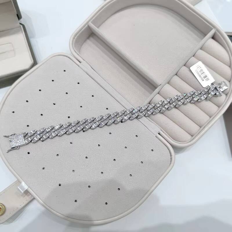 Unisex High Quality 925 Sterling Silver Cuban Chain Bracelets Fine Link Chain Jewelry Zircon Inlay Hip Hop Style Gold Plated