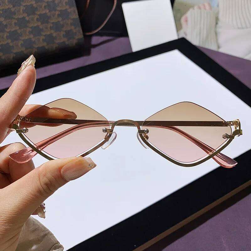 2025 Metal Women Simple Trend New Half Dia Shaped Men Dopamine Small Frame Outdoor Sunglasses