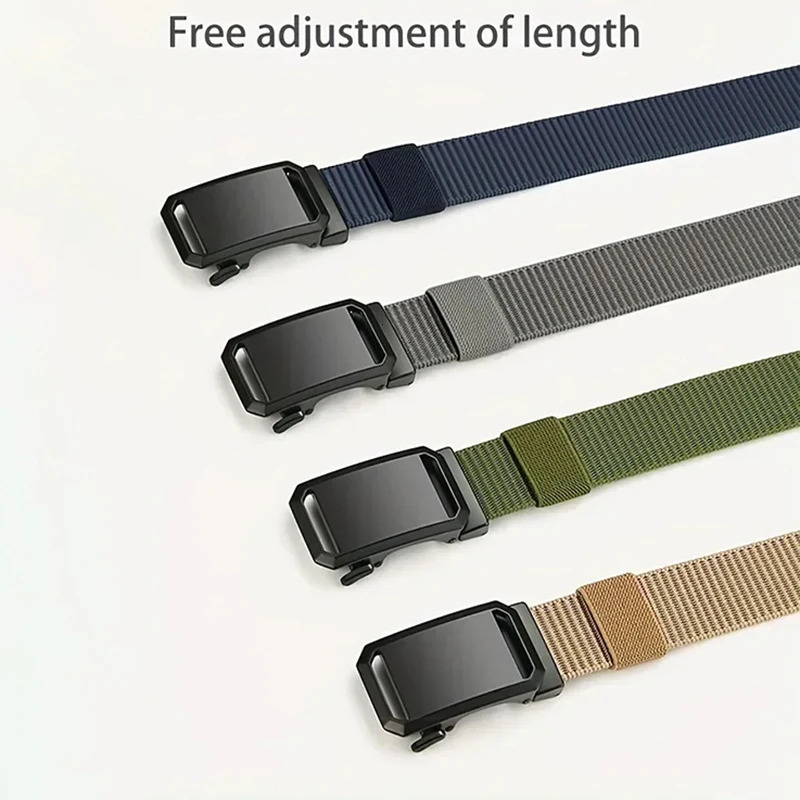 Men Automatic Buckle Belt Canvas Tactical Workwear Casual Outdoor Training Unisex Pants Accessories Fashion Waistband 250716